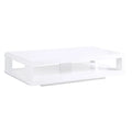 White Rectangle Wood Coffee Table with Shelf L389