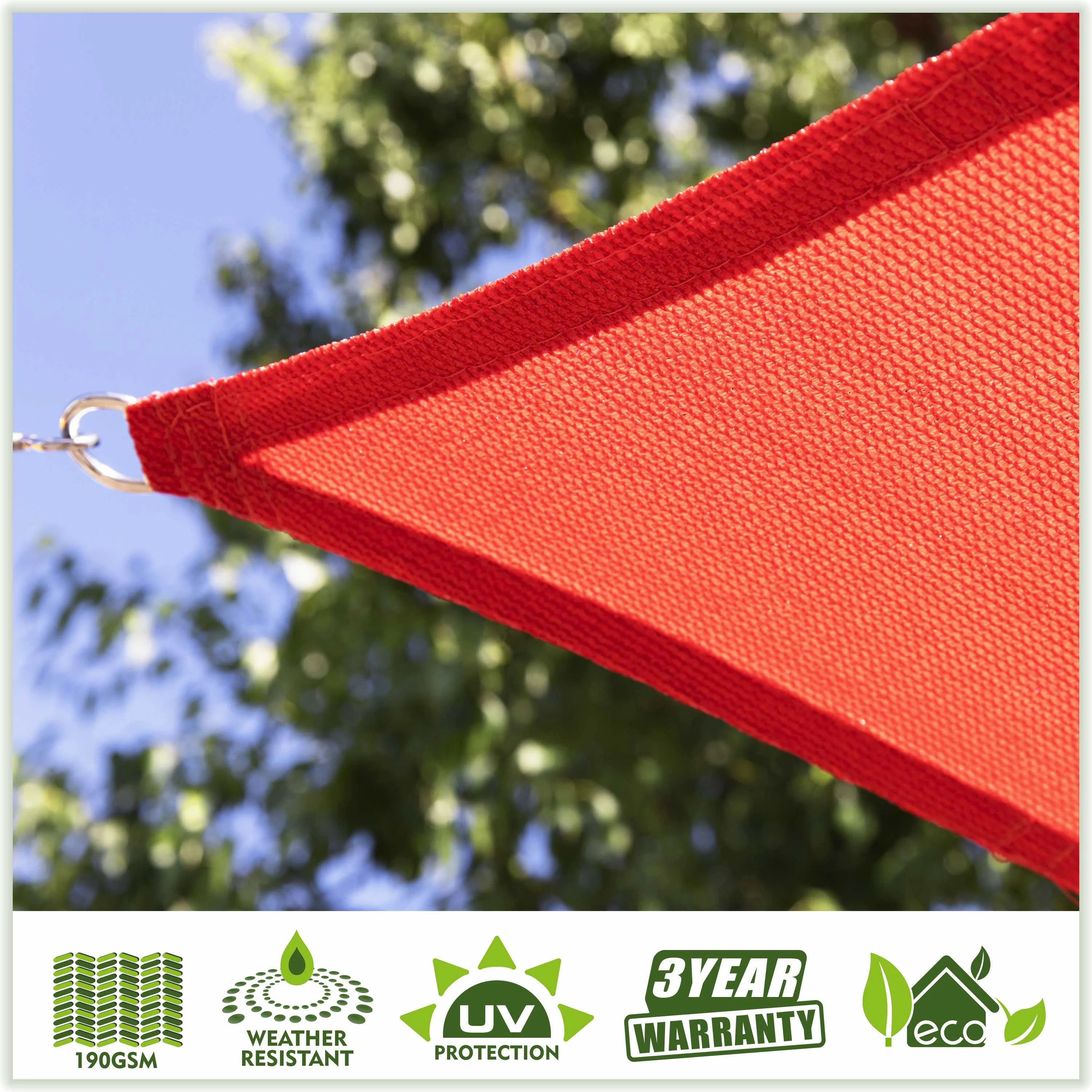 Red Square Sun Shade Sail Canopy Mesh Fabric 190 GSM O89628