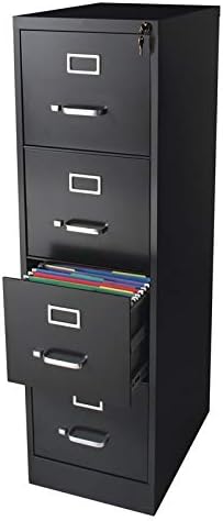 Black 4 Drawer Letter File Cabinet B5488