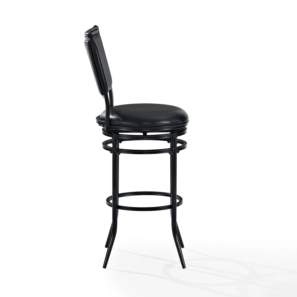 Black Faux Leather Swivel Bar Stool I483