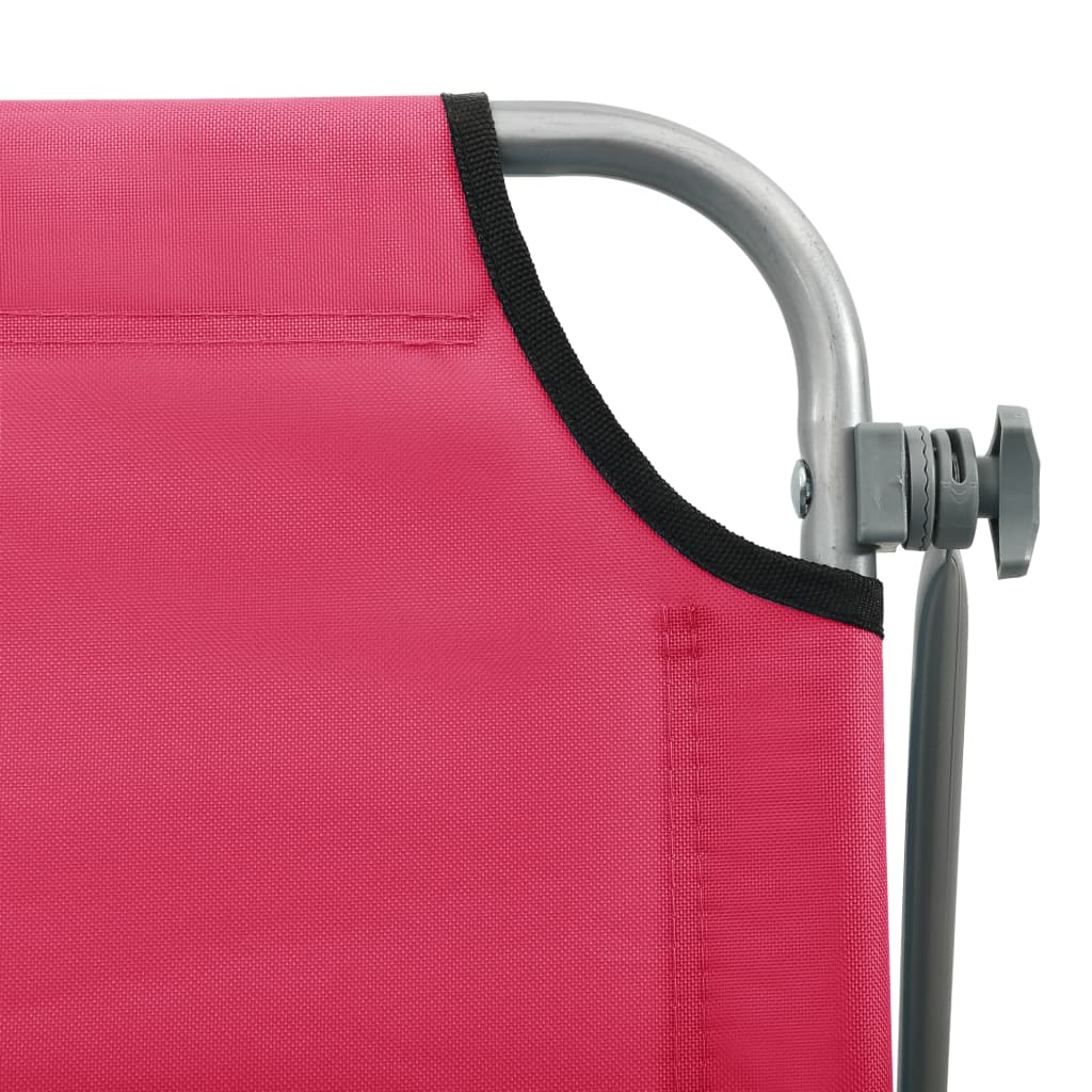 Pink Steel Sun Lounger with Canopy W631777
