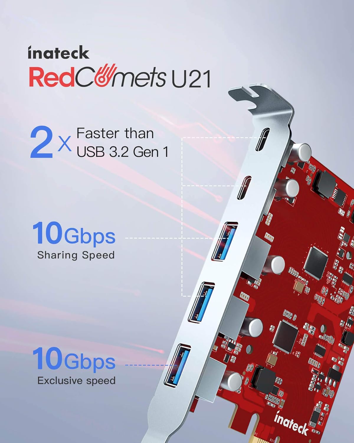 PCIe to USB 3.2 Gen 2 Card, 3 USB Type-A and 2 USB Type-C Ports, Pack of 2 C694