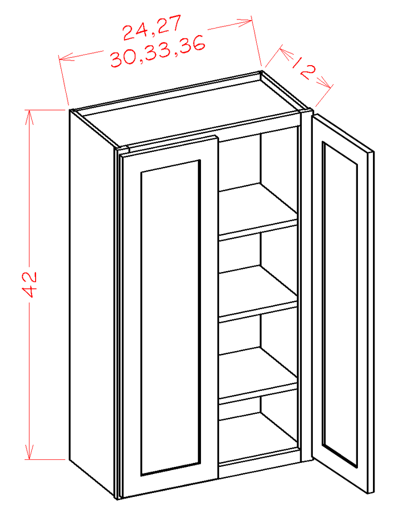Grey 2 Doors 2 Shelves Wall Cabinet High-Density Fiberboard O578