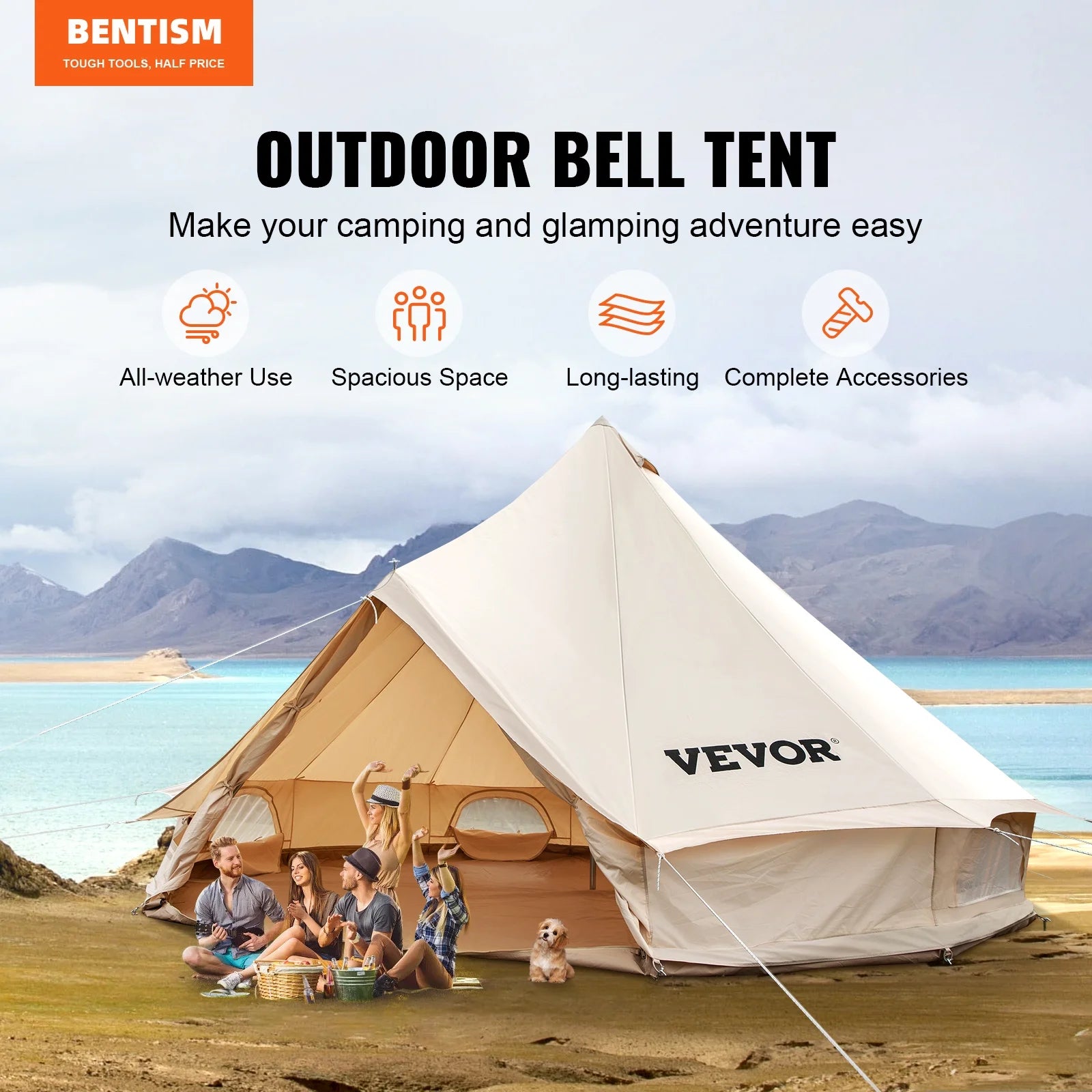 Canvas Wall Tent With Stove P126659