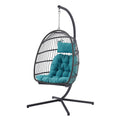 Grey Teal Swing Egg Chair with Stand V673
