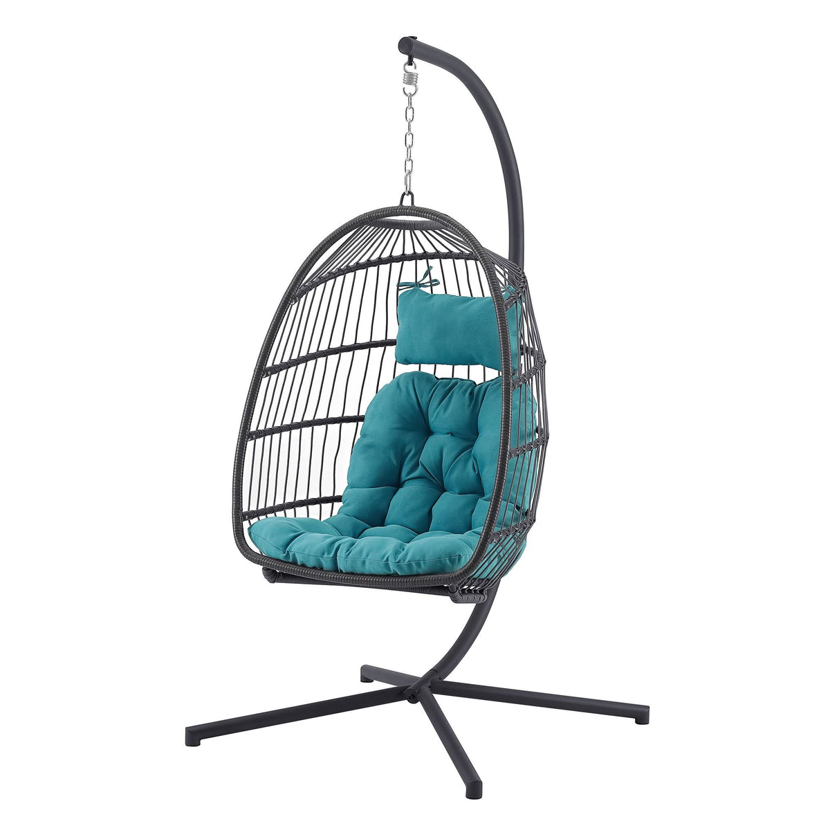 Grey Teal Swing Egg Chair with Stand V673