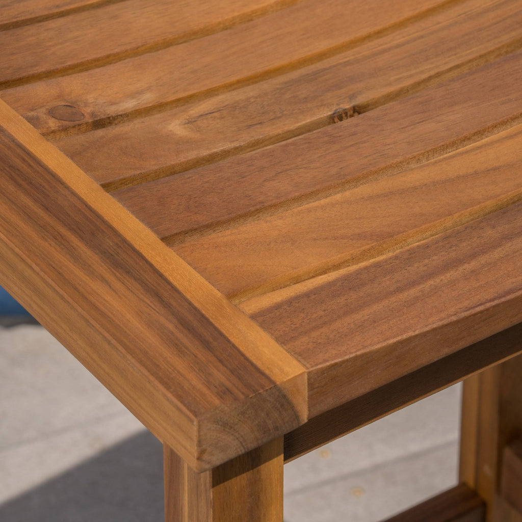 Gray Acacia Wood Outdoor Bar Stool Set of 4 X3788