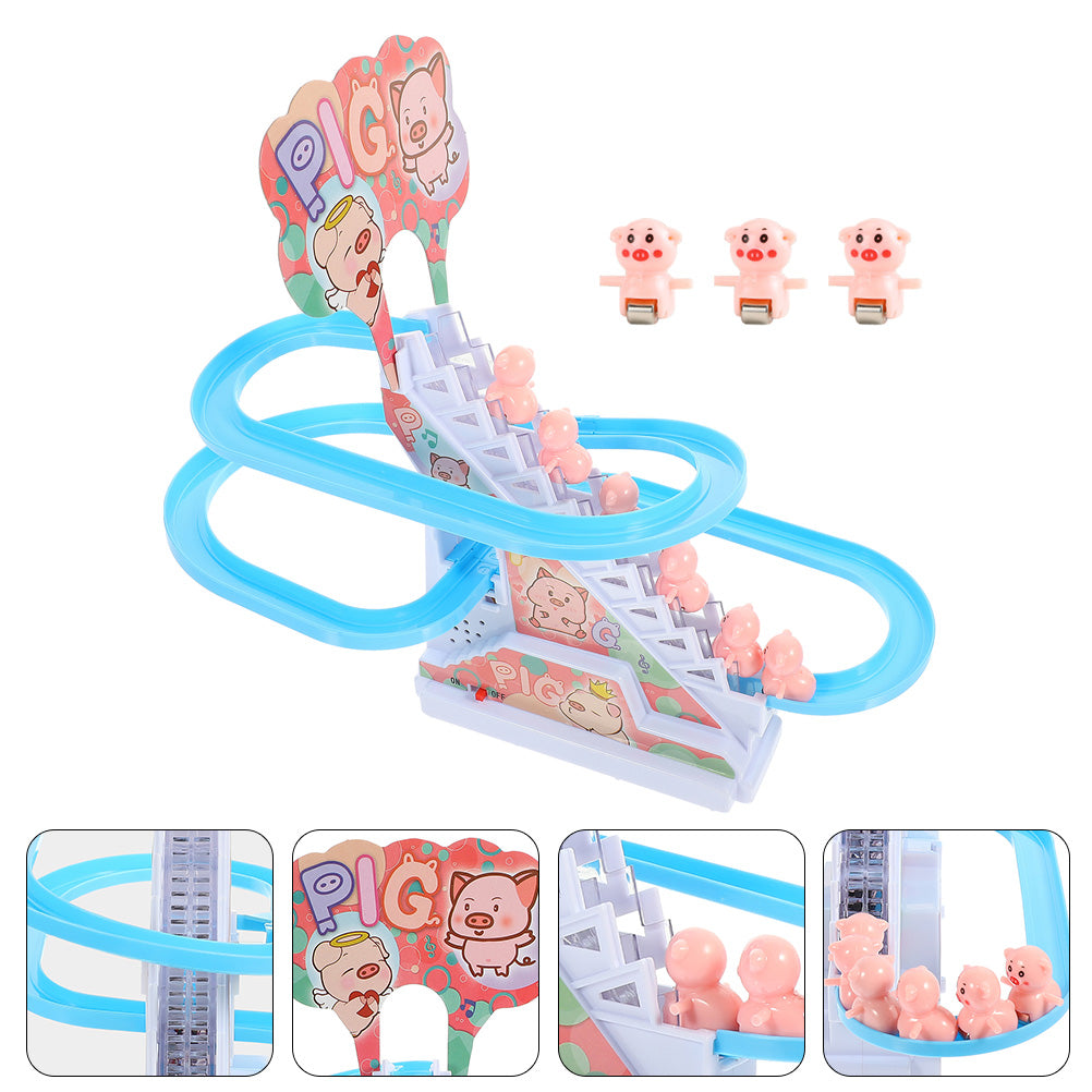 Electric Piggy Climbing Stairs Tracks Slide Toy H273