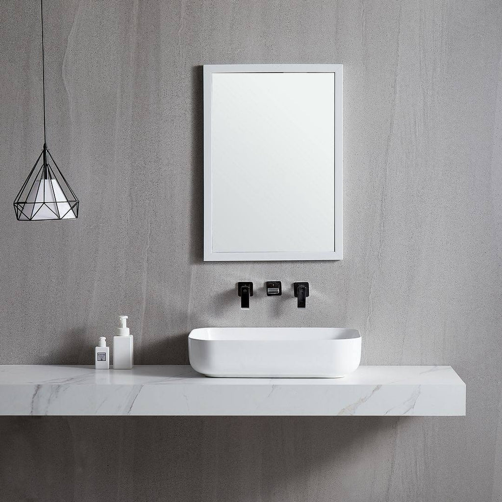 White Ceramic Oval Vessel Bathroom Sink Z3116
