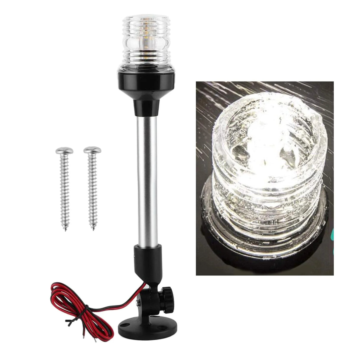 White 12-24V 360 Degree Signal Lights for Pontoon Boat K3124