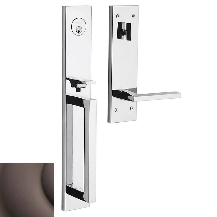 Venetian Br Full Escutcheon Left Hand Single Cylinder Entry Tubular Handleset with Lever N11680