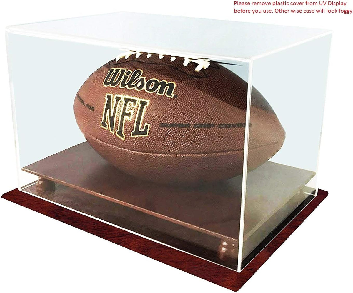 Cherry Finish Solid Wood Football Display Case J4074