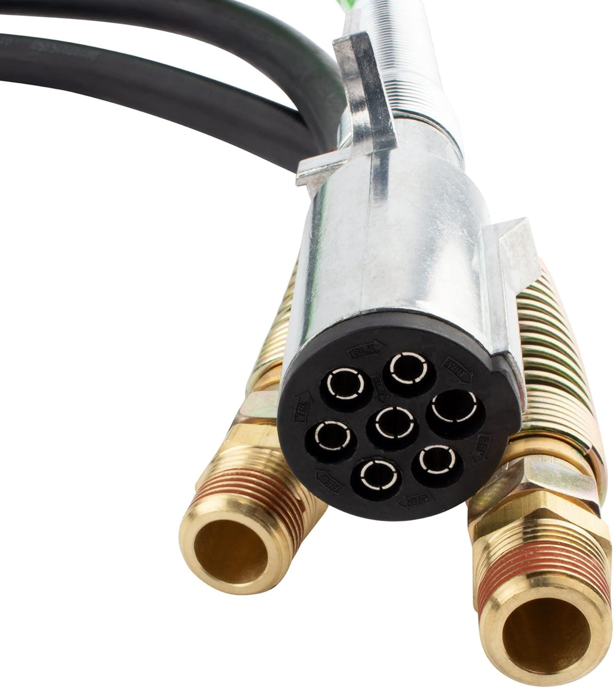 15 Ft 3 in 1 ABS & Air Power Line Hose Wrap 7 Way Electrical Cable with Handle Grip & Gladhands for Semi Truck Trailer Tractor Z9537
