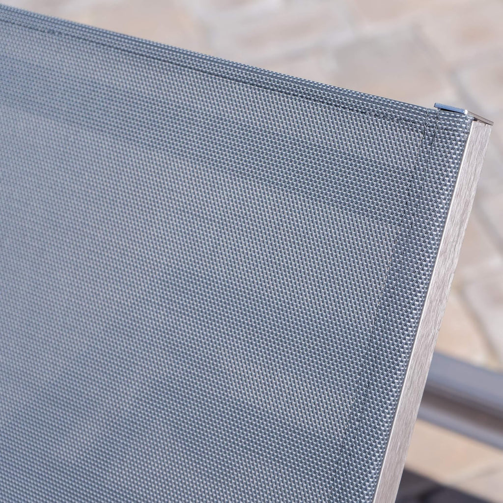 Silver / Dark Grey Outdoor Mesh Chaise Lounge G8991