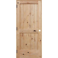 Rustic Unfinished 2-Panel Solid Core Knotty Alder Wood Single Prehung Interior Door R577