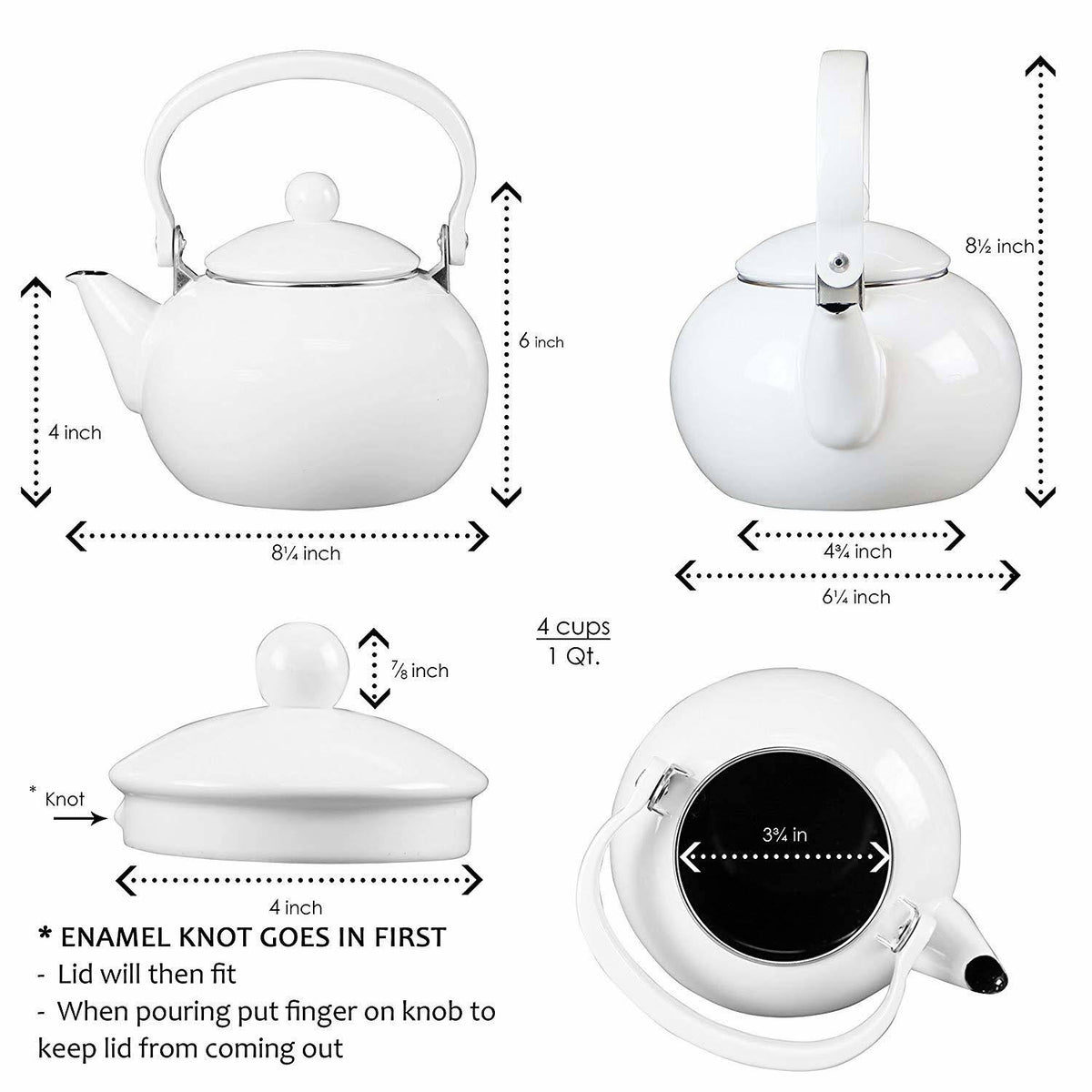 2 Quart Indigo Teakettle K664