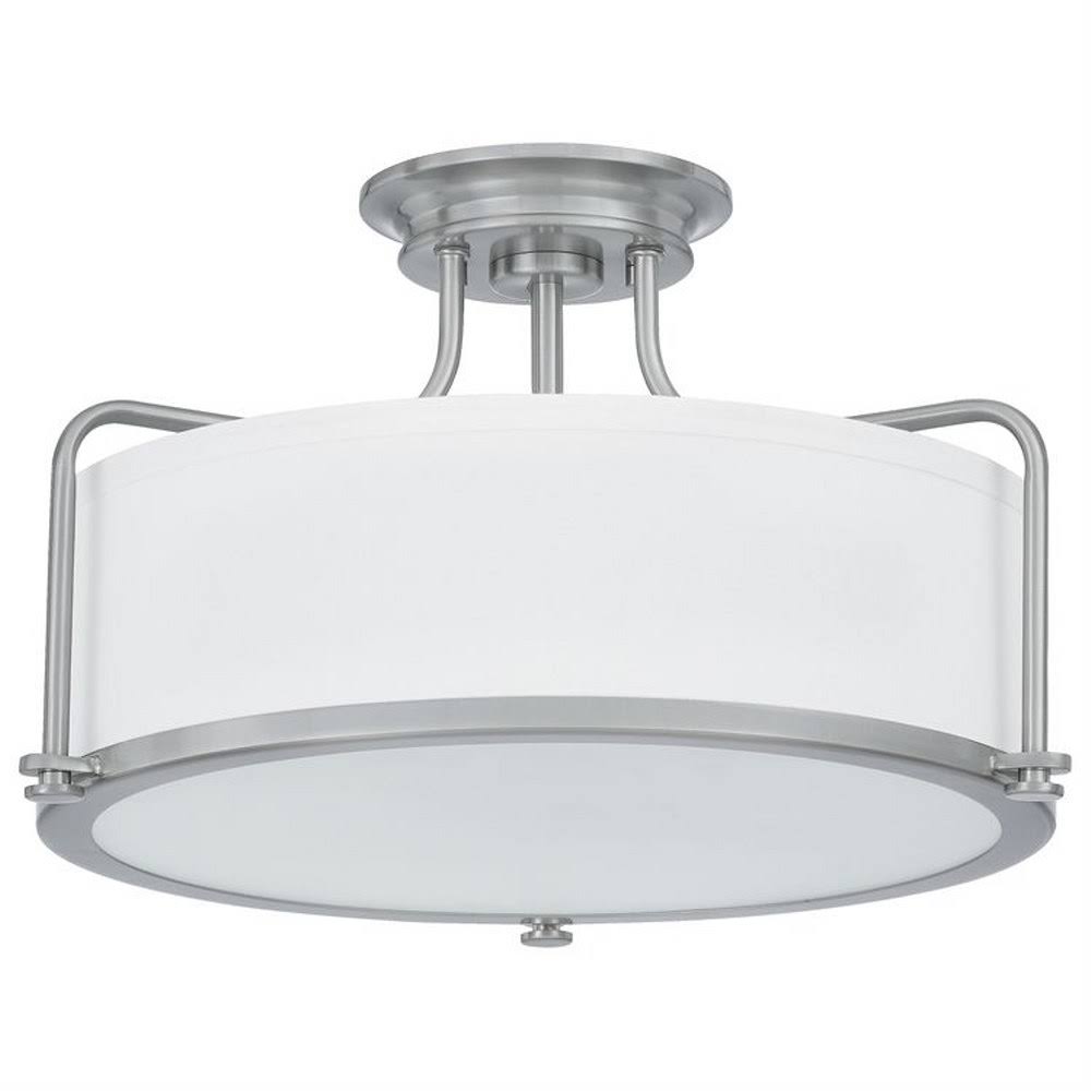 3 Light Semi-Flush Mount Brushed Nickel Finish N498