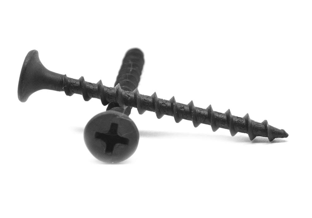 #7 x 2 1/2 x 22 Pro Drywall Screw Phillips Bugle Head Medium Carbon Steel Black Phosphate Pk 2500 I653