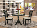 Black 5Pc Dining Set with Drop Leaf Table and Microfiber Chairs J8562