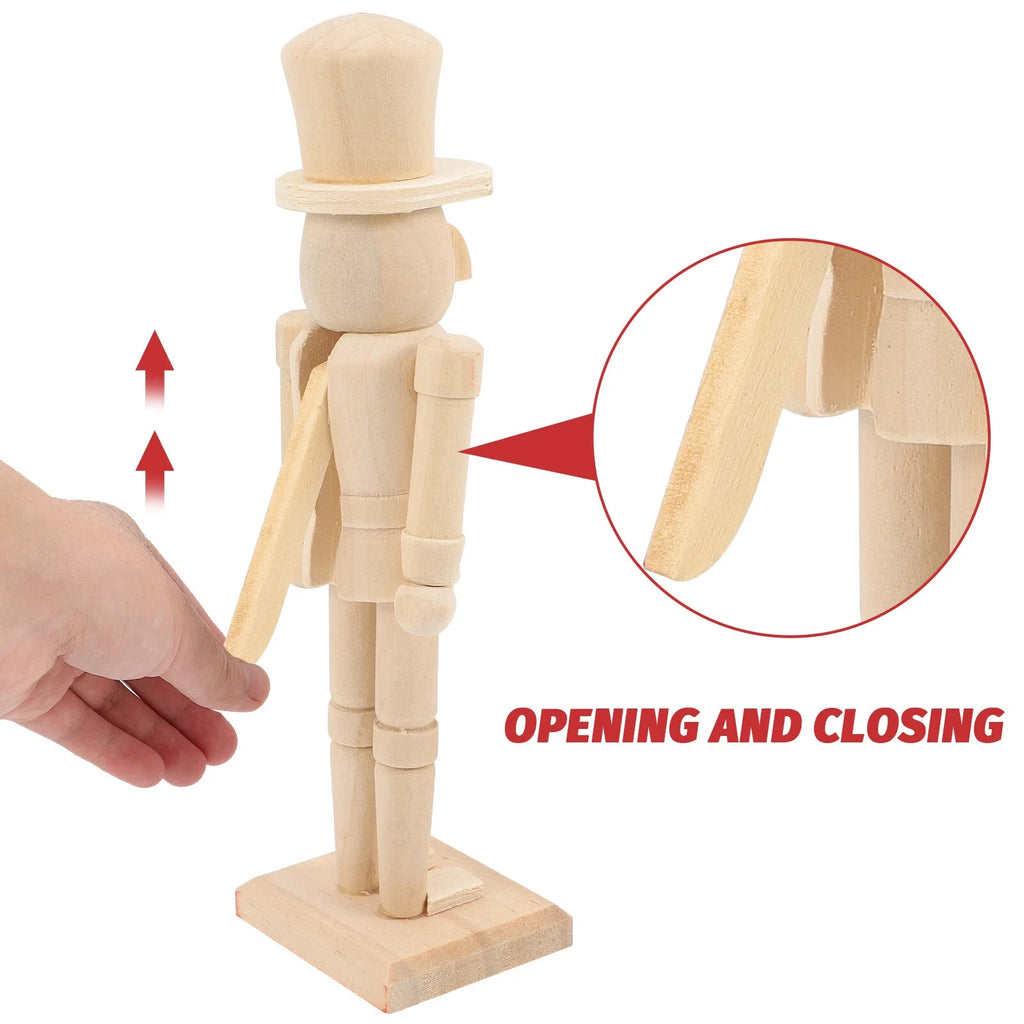 Black Unfinished Peg Dolls Nutcracker Decor L437