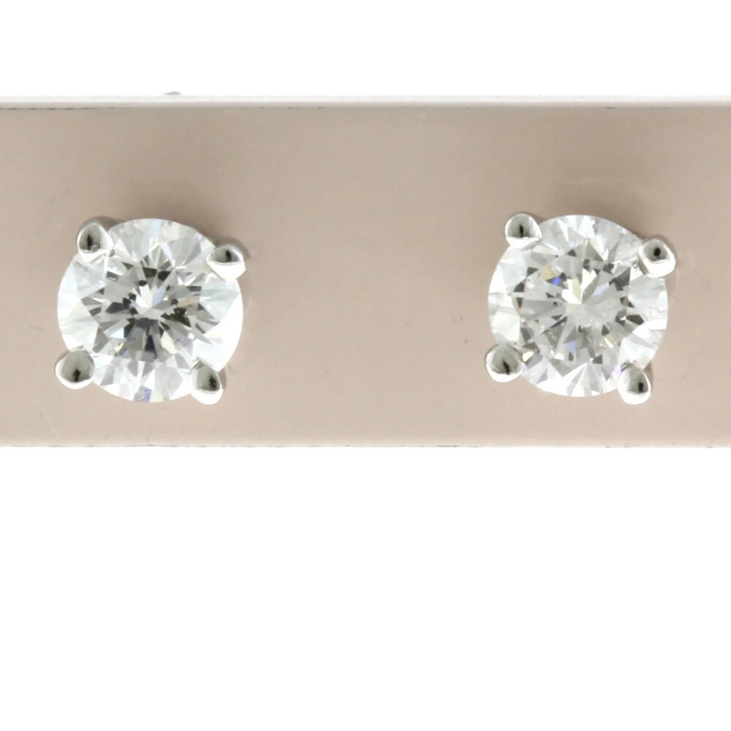 Solitaire Stud Earrings Platinum Diamond K4096