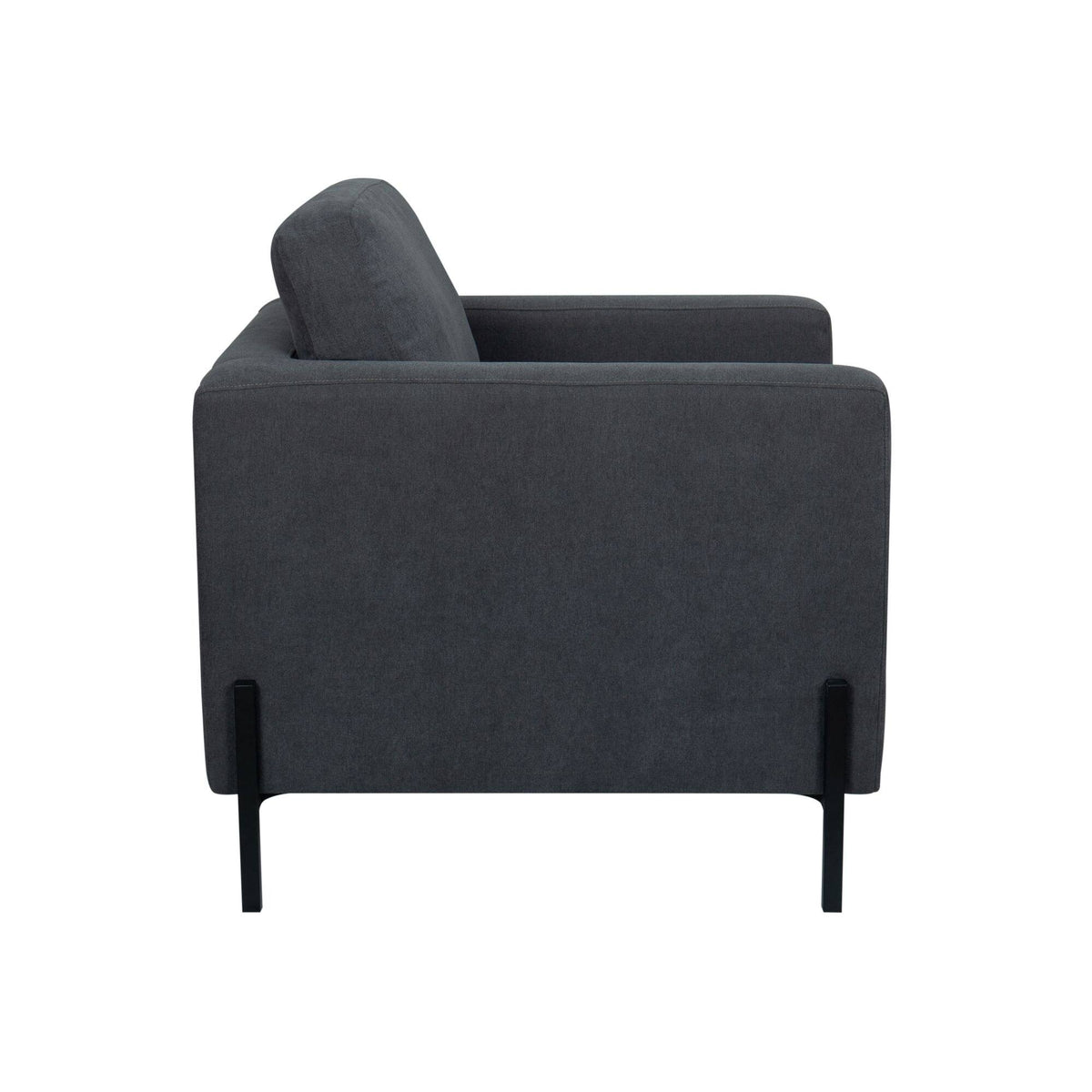Creamy White Armchair with Black Metal Leg I620907