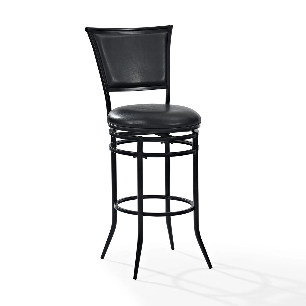 Black Faux Leather Swivel Bar Stool I483