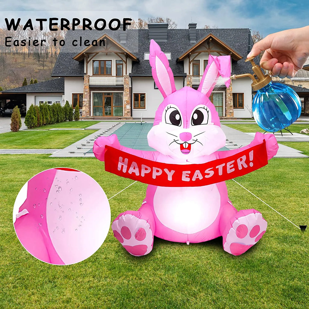 Easter Inflatable Bunny Yard Decorations with LED Lights U566669