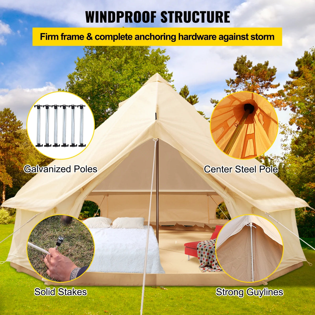 Canvas Wall Tent With Stove P126659