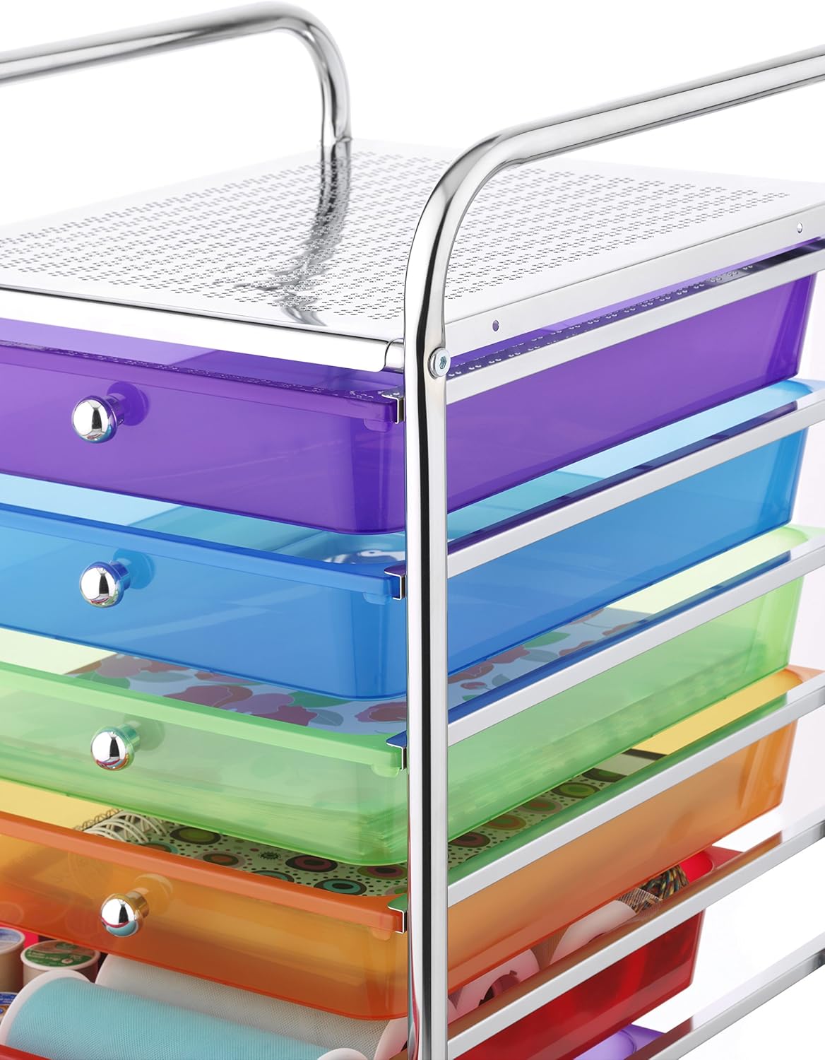 10 Drawer Chrome Rolling Craft Organizer Cart R592895