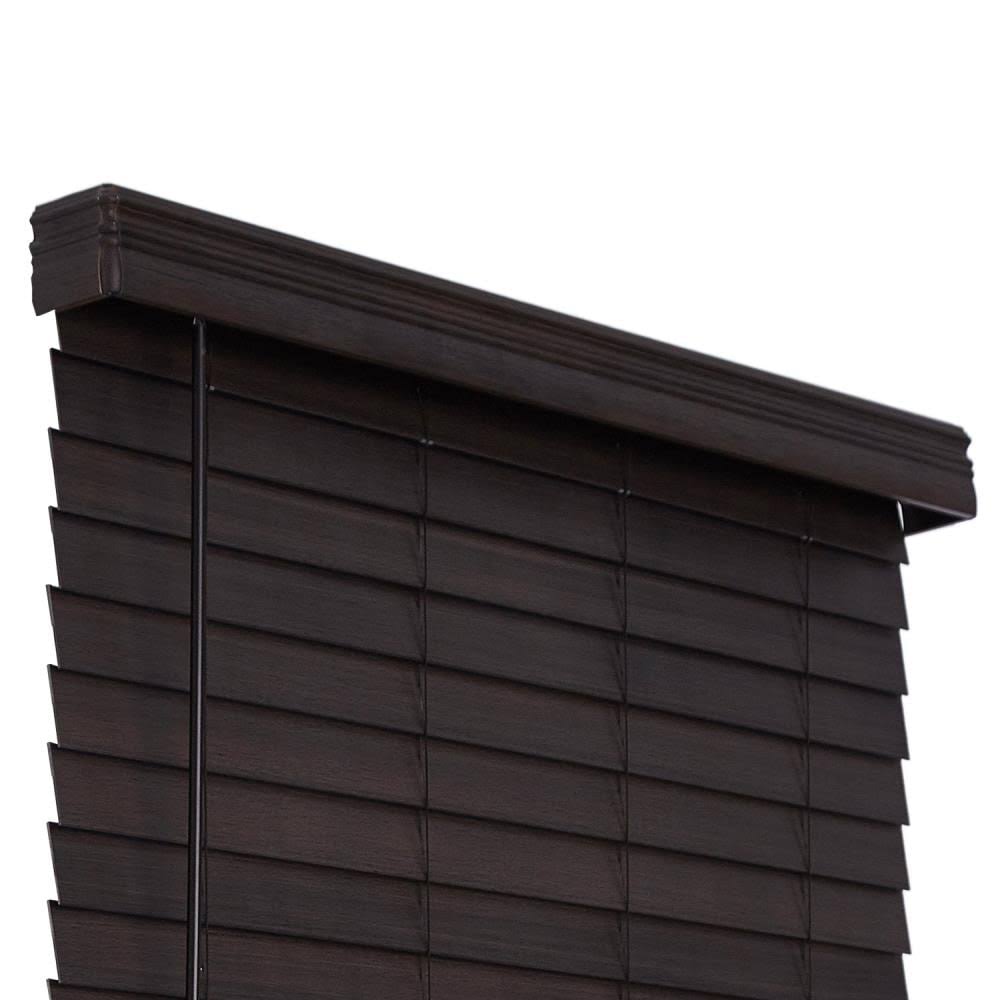 Brown Oak Cordless 2.5 in. Distressed Faux Wood Blind C25526