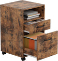 Vintage Brown Lateral Filing Cabinet with 2 Drawers P912