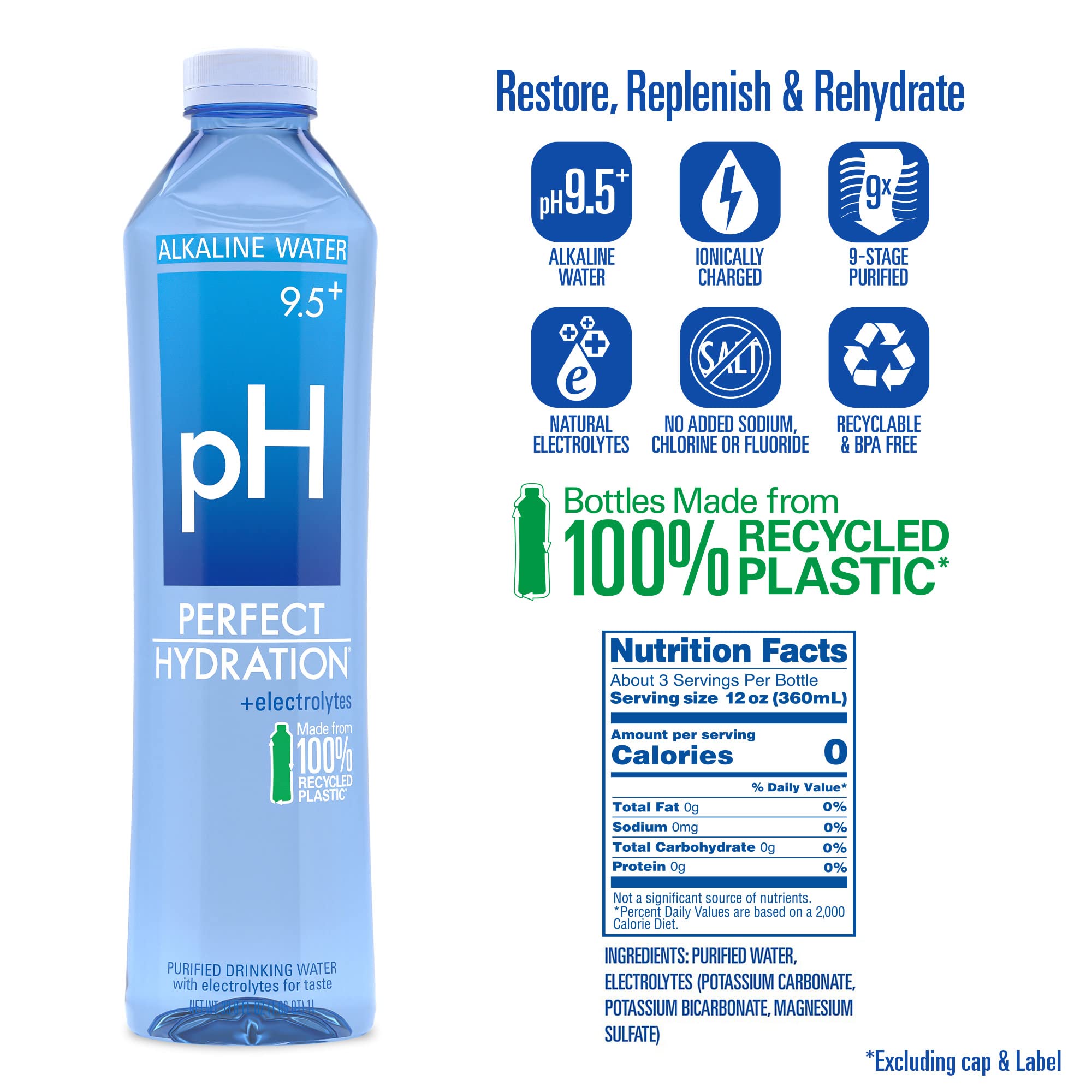 12 pack 1 Liter Alkaline Drinking Water S359
