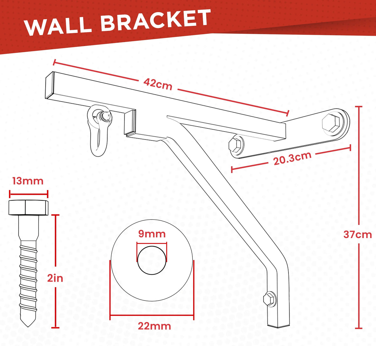 Black Iron Boxing Wall Bracket Hook Y718226