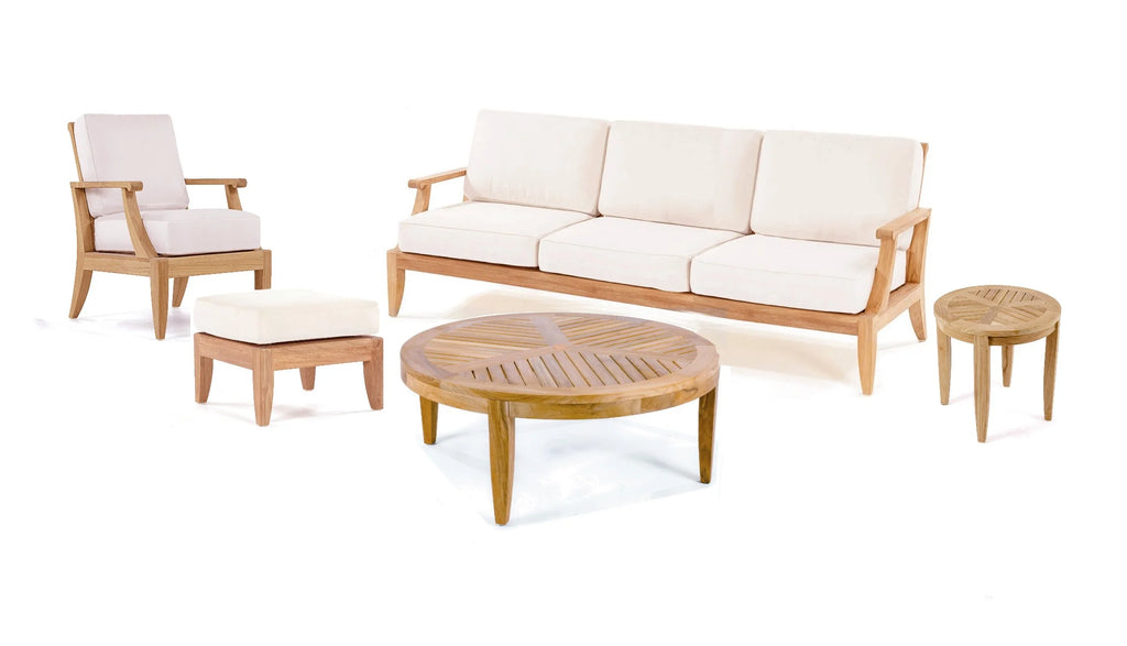 5 Pc Sofa Set with Cushions in Canvas White A518837