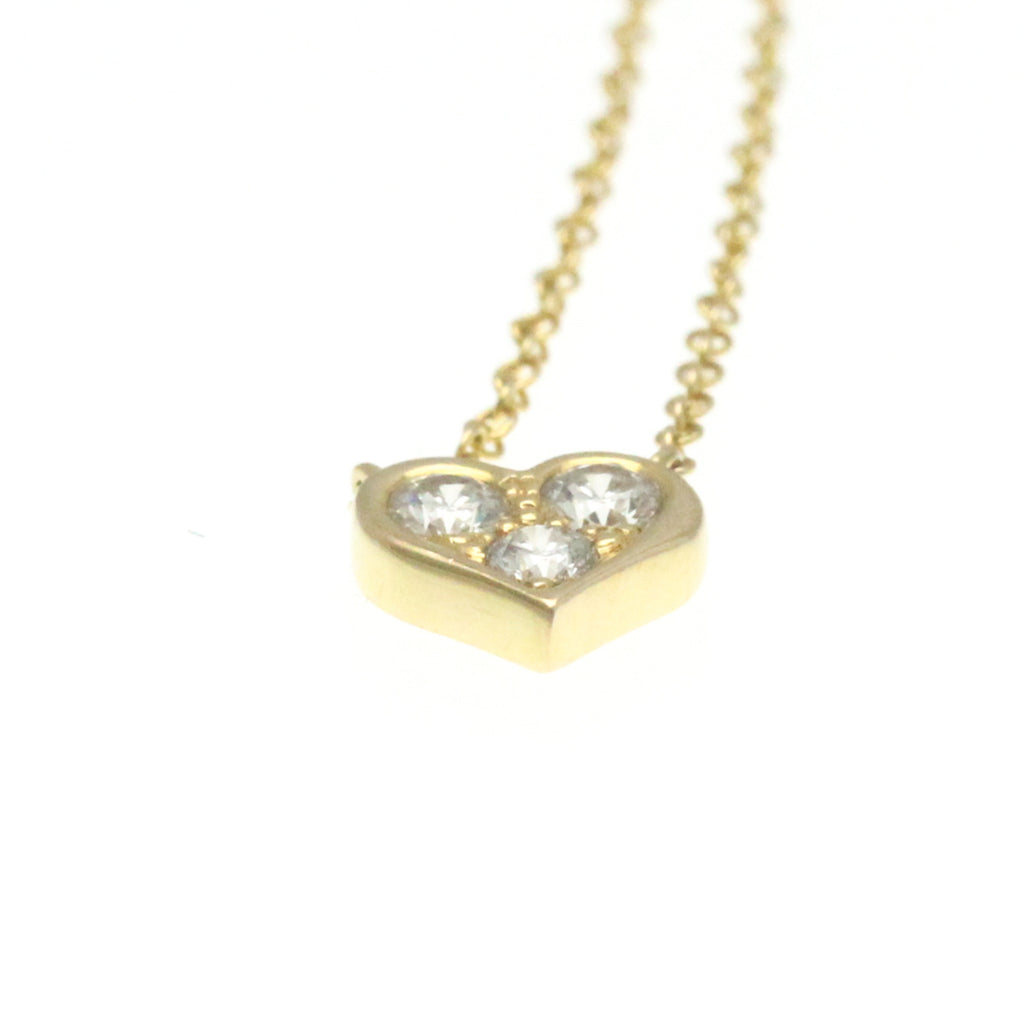 18K Yellow Gold Diamond Heart Pendant Necklace P6064