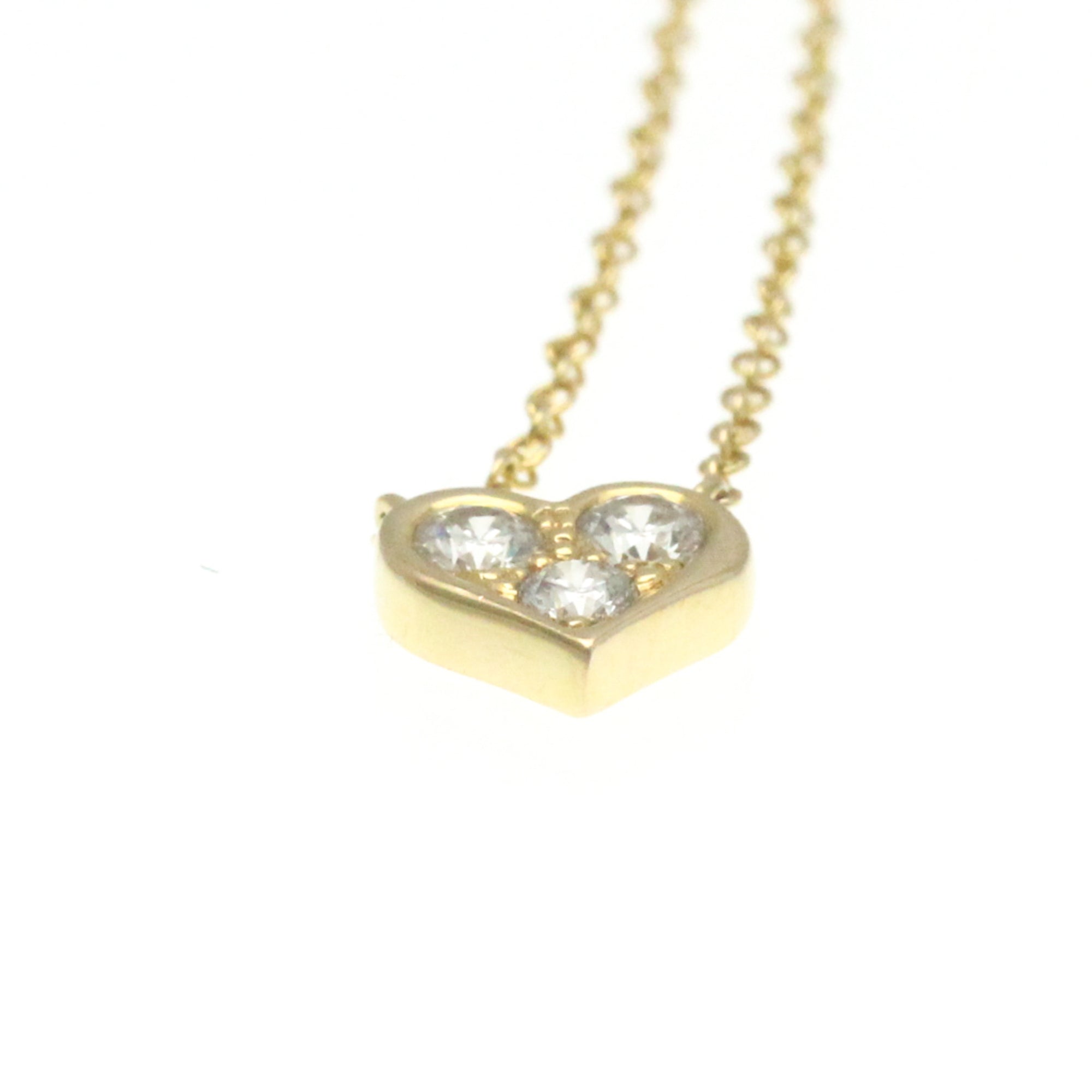 18K Yellow Gold Diamond Heart Pendant Necklace P6064