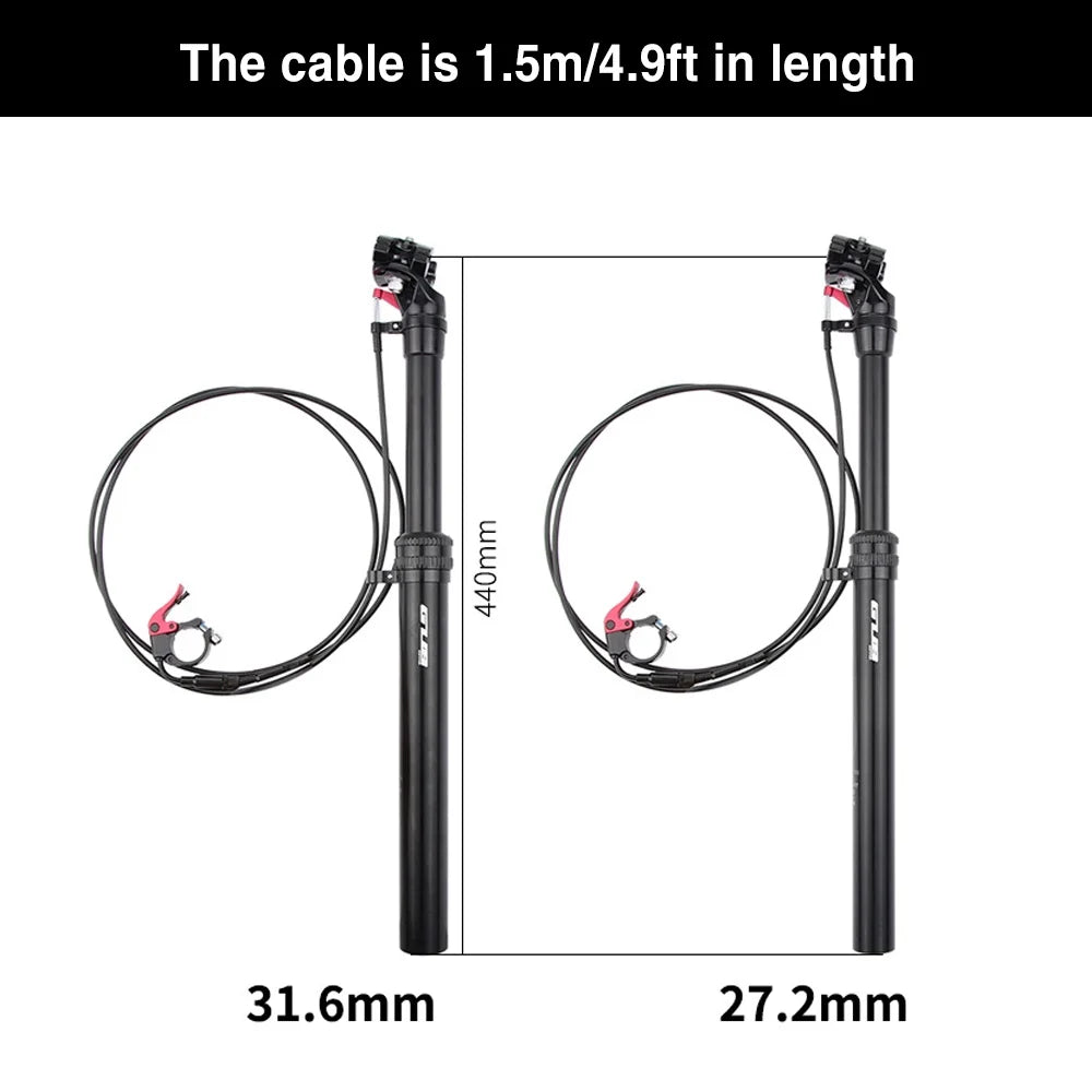 Mountain Bike Seat Post with 27.2mm Adjustable Dropper and Remote Control Suspension J3836