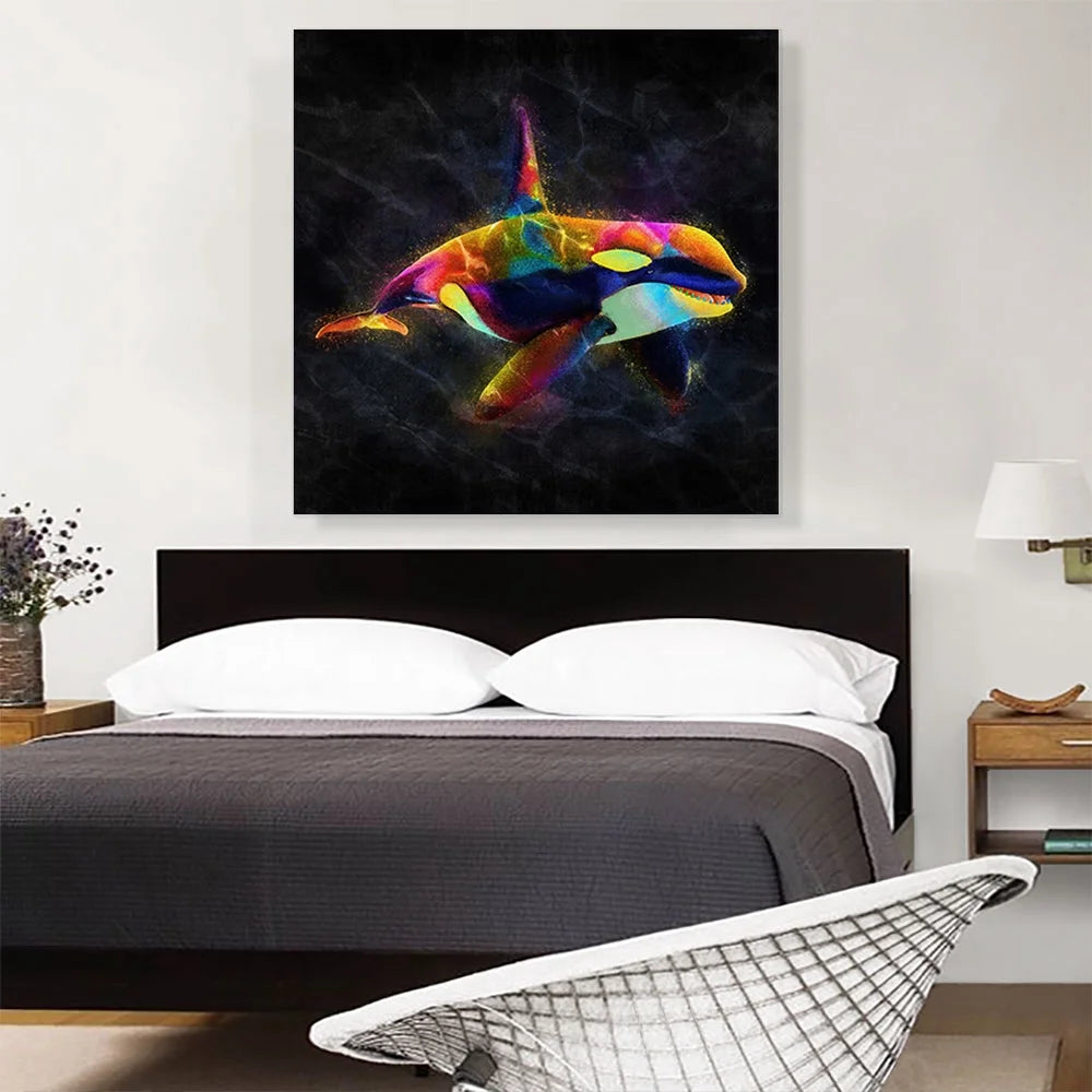Orca Killer Whale Dolphin Ocean Sea Canvas Art Print - 36" x 36" (0.75" Deep) A612