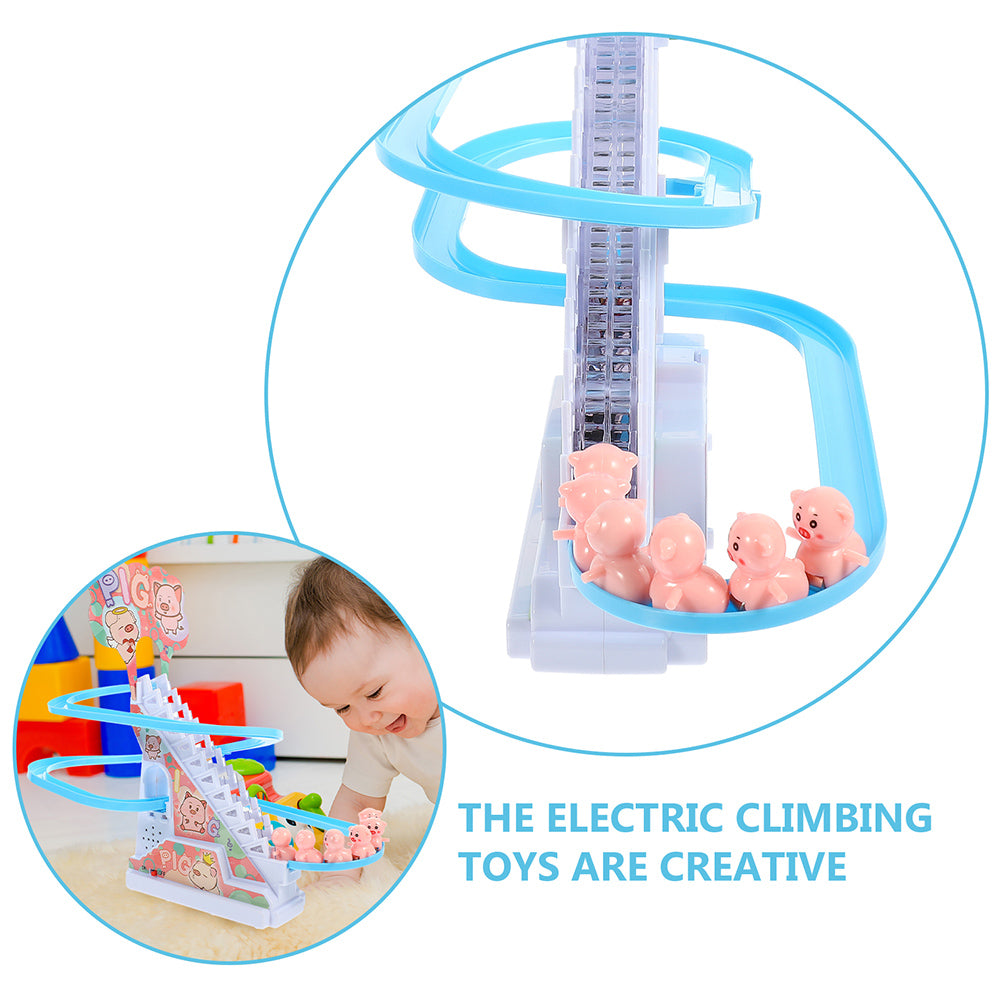 Electric Piggy Climbing Stairs Tracks Slide Toy H273