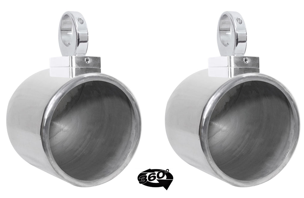 8" Chrome Swivel Wakeboard Tower Speaker Pods C12839