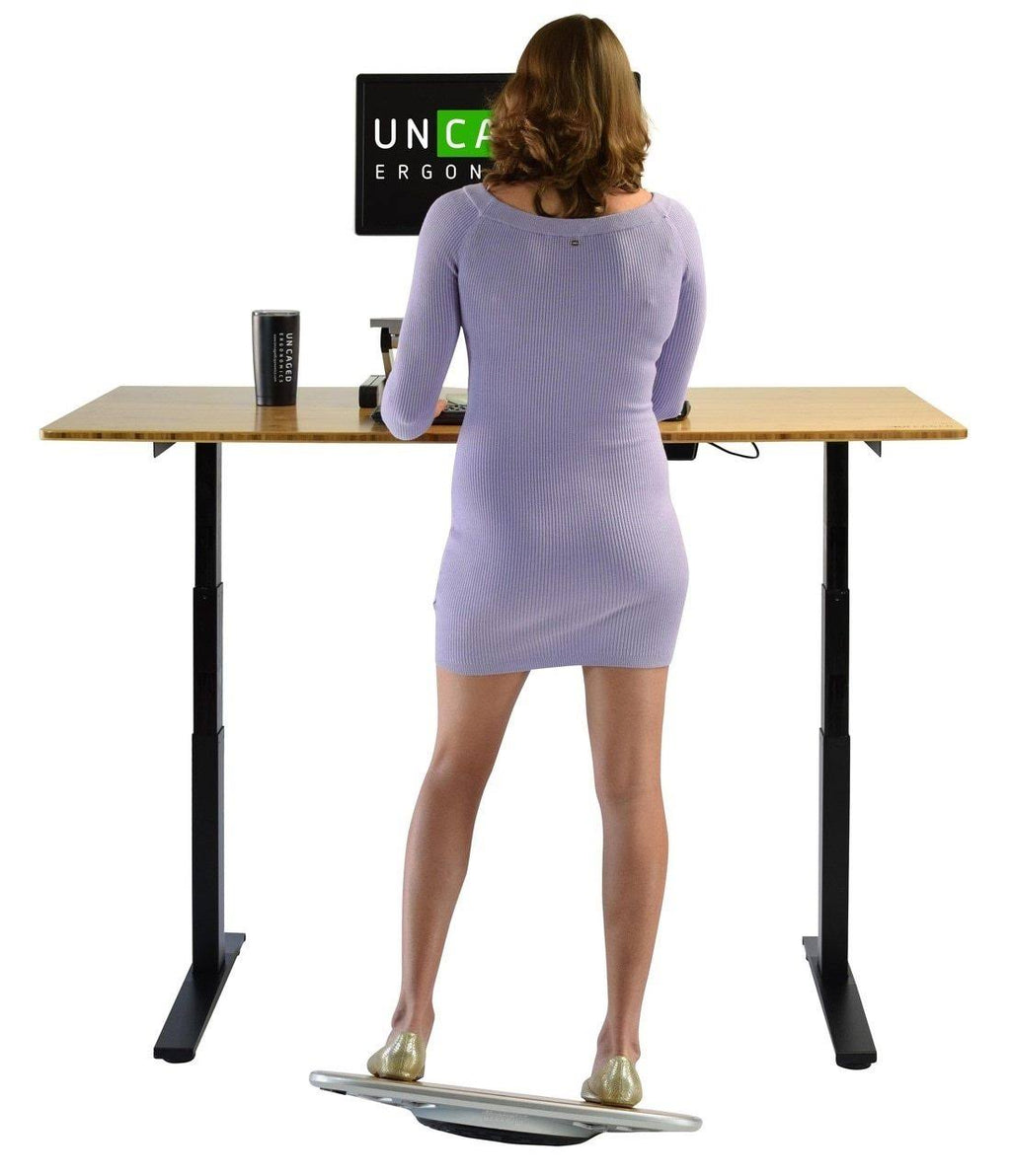 Black Bamboo Electric Adjustable Height Standing Desk M362472