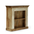 Walnut and Distressed White Mango Wood Bookcase P2737