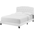 White Full Size Faux Leather Bed Frame X85349