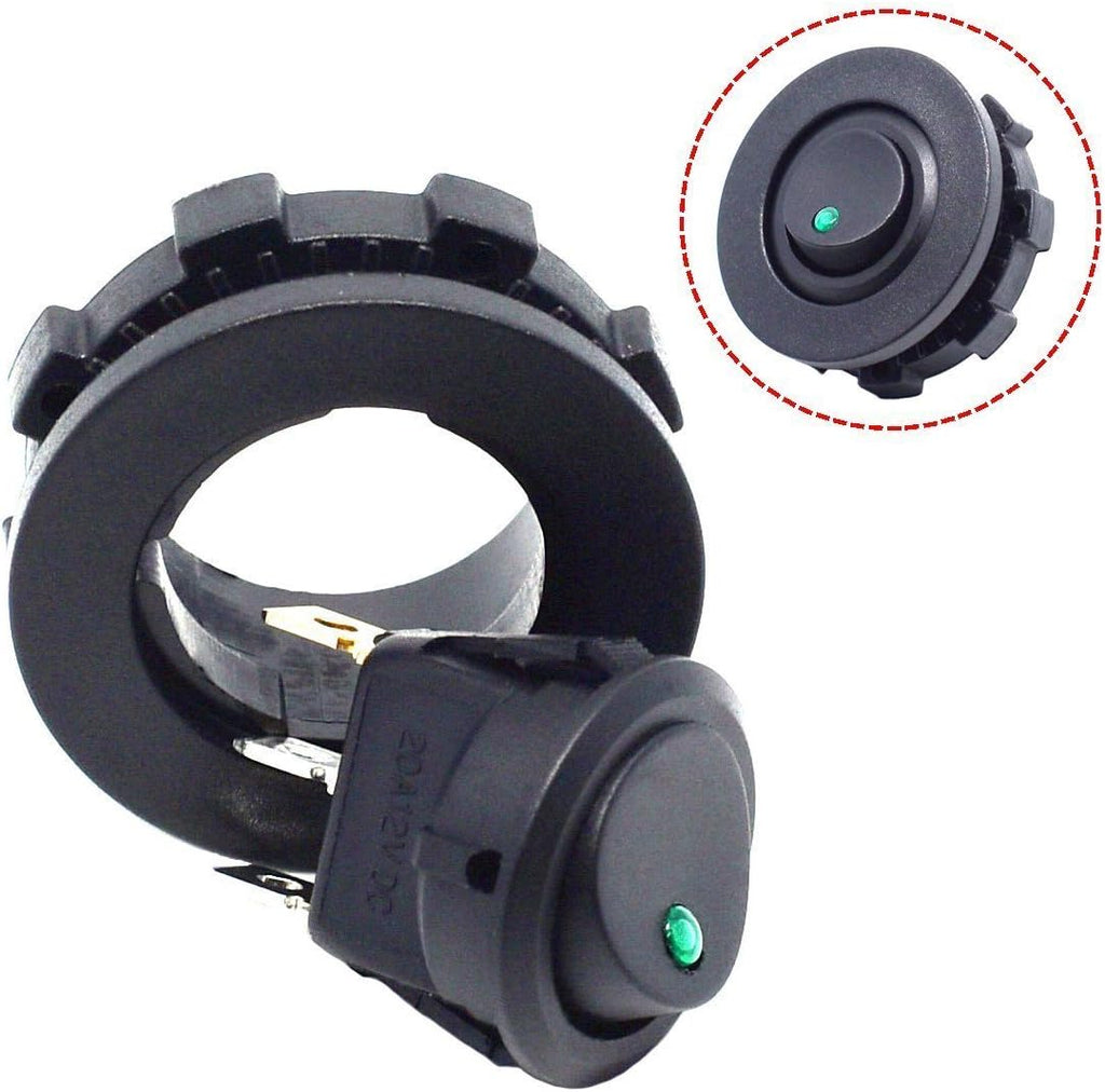 Green LED Round Rocker Toggle Switch SPST On-Off E652