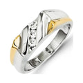 14k Two-tone Gold Real Diamond Mens Ring L3121