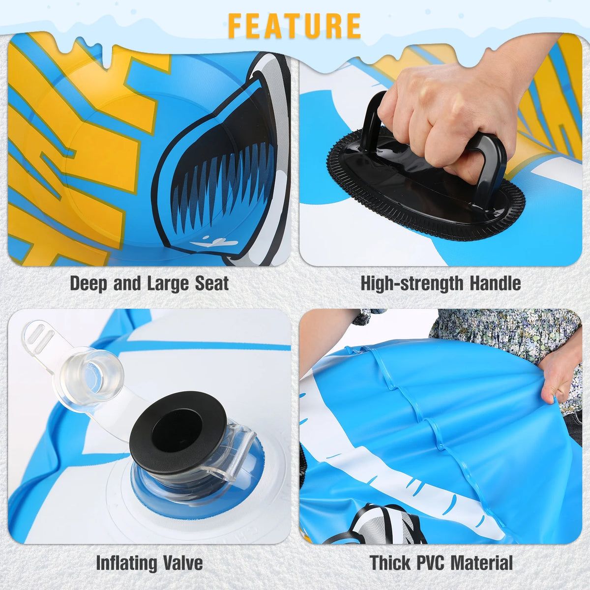 Snow Tube Inflatable PVC 47 Inch Snow Sled L521