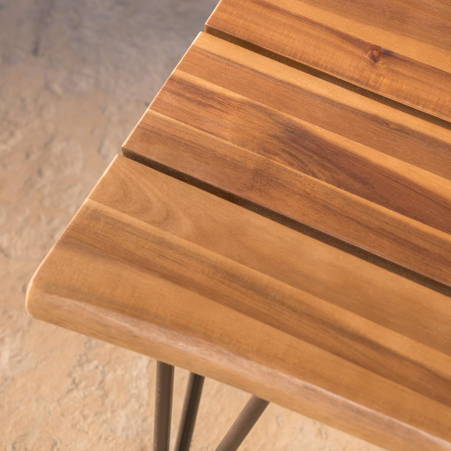 Industrial Iron and Teak Finished Acacia Wood Coffee Table L657
