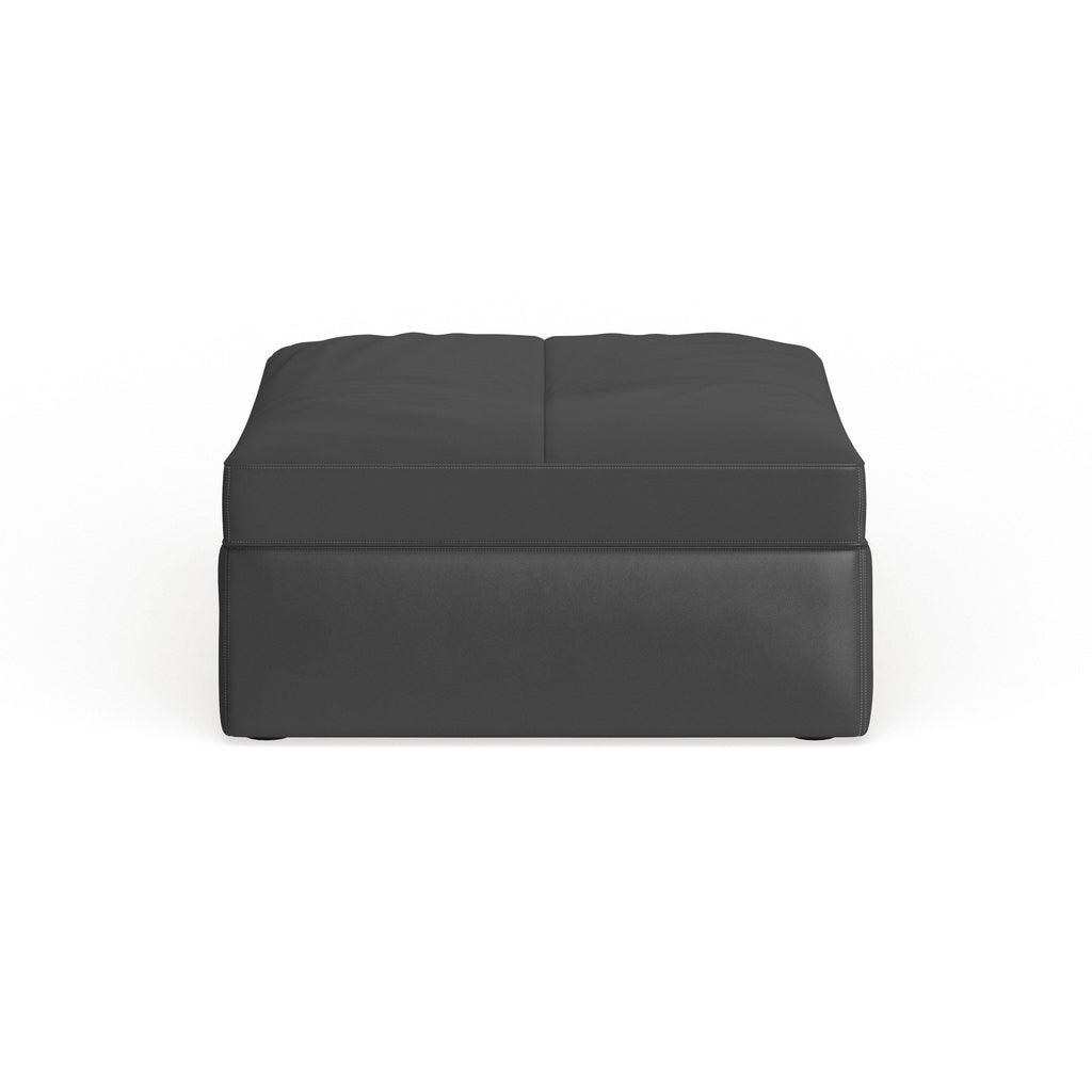 Grey Leather Ottoman E203