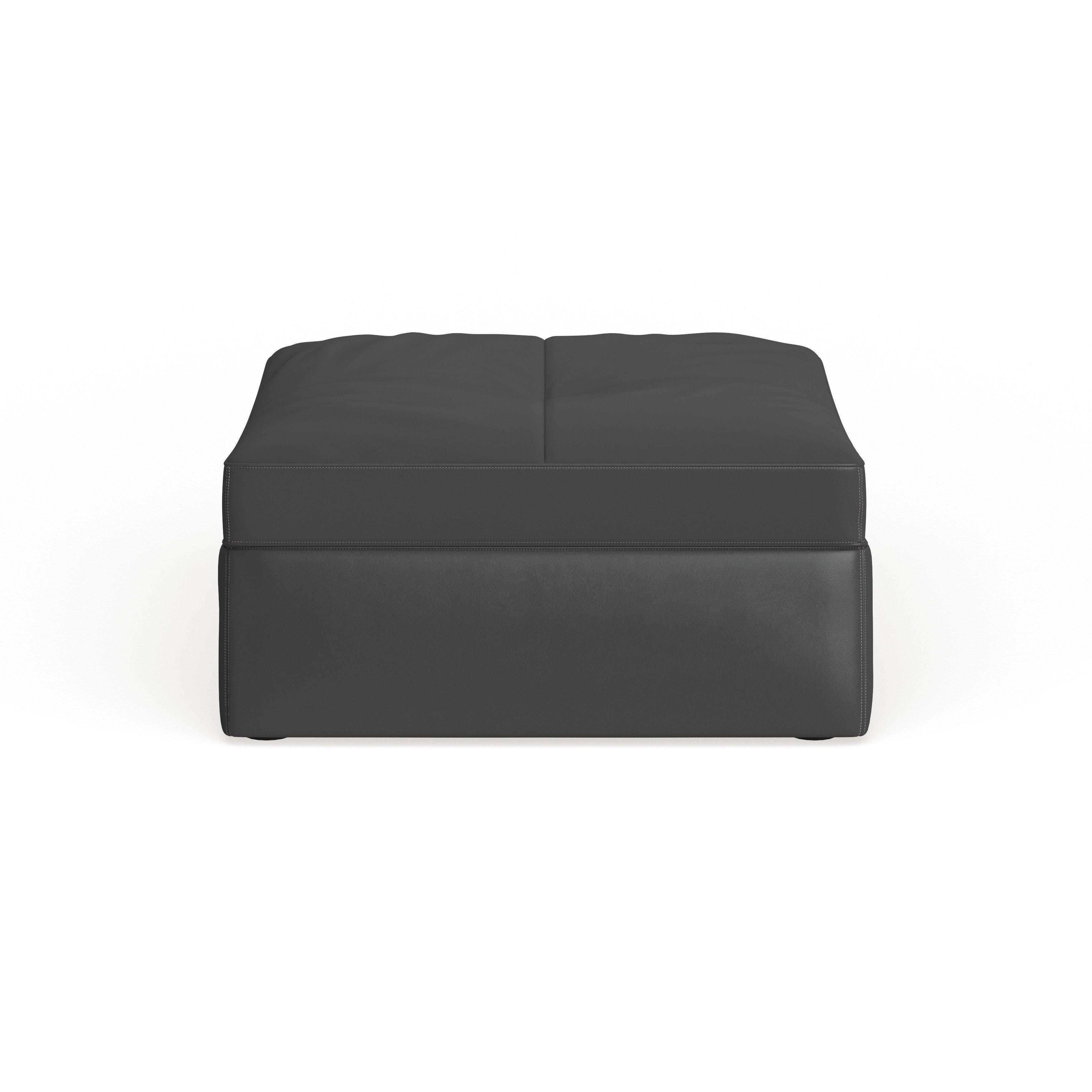 Grey Leather Ottoman E203